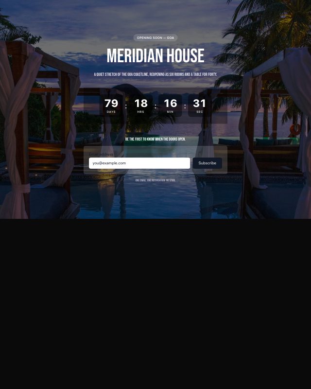 Coming Soon Countdown landing page template — preview