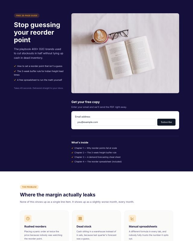 Lead Magnet Guide landing page template — preview