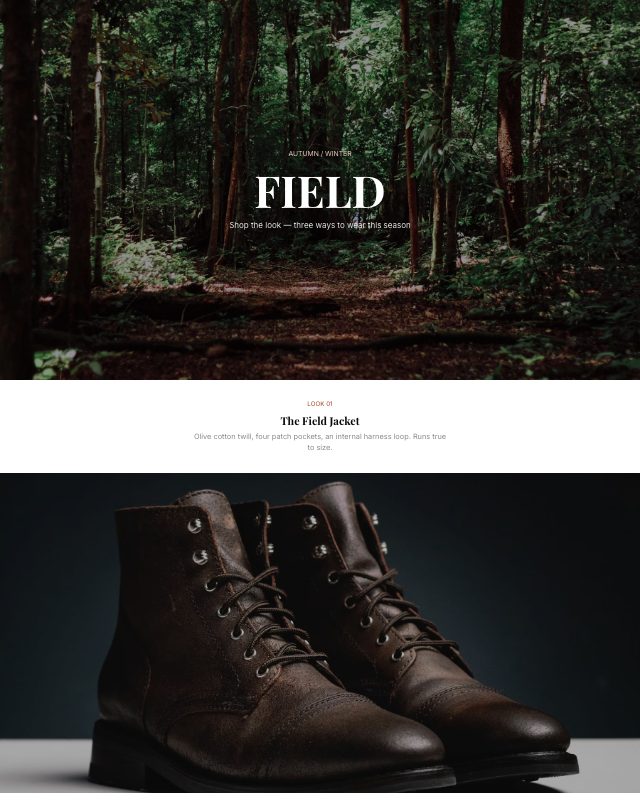 Seasonal Lookbook landing page template — preview