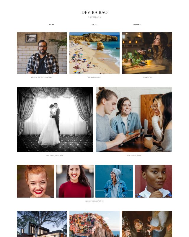 Photography Portfolio landing page template — preview
