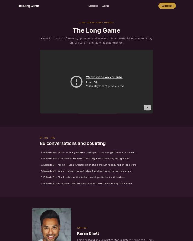 Podcast Show landing page template — preview