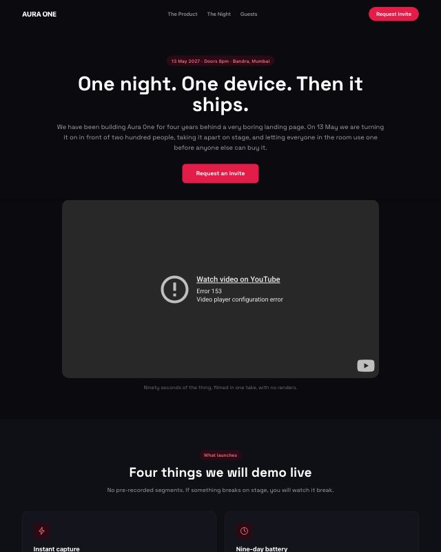 Product Launch Party landing page template — preview