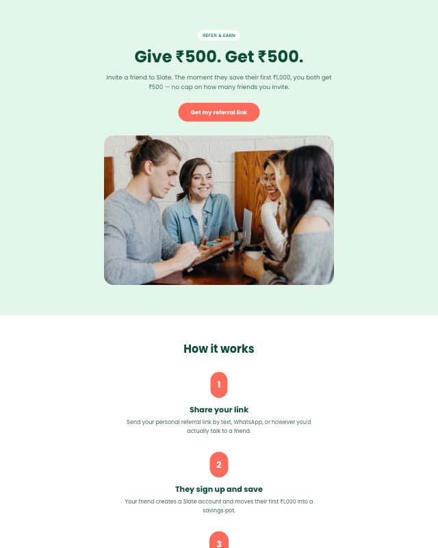 Referral Program landing page template — preview
