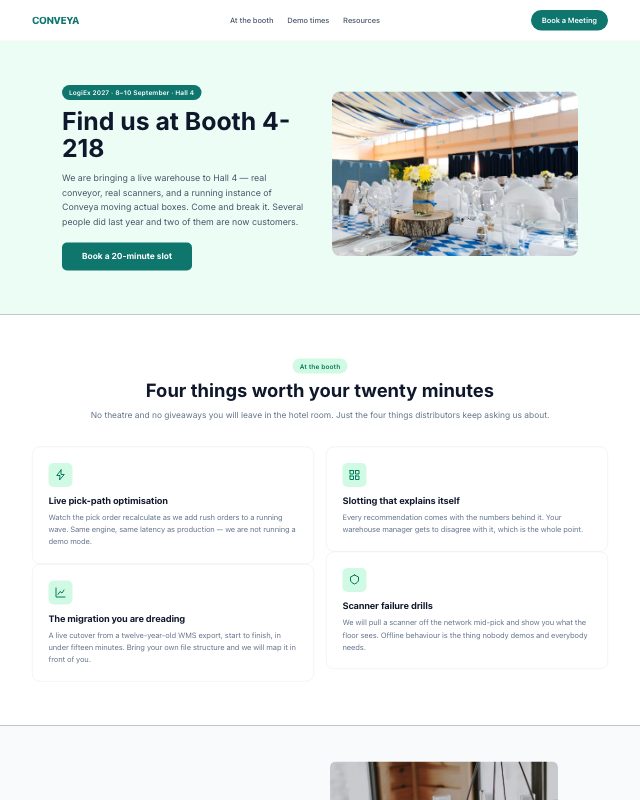 Trade Show Booth landing page template — preview