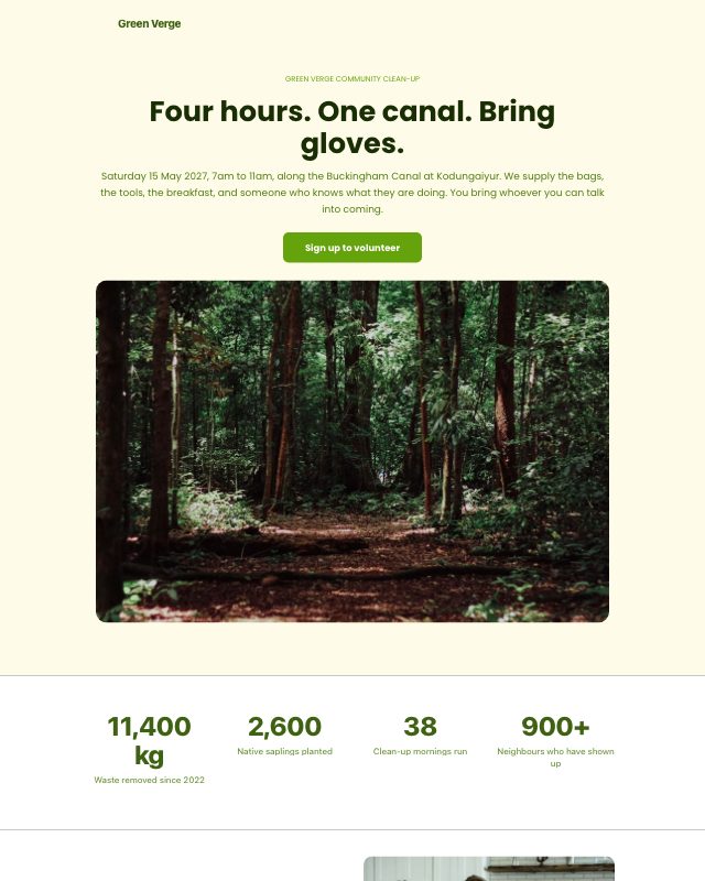 Volunteer Day landing page template — preview