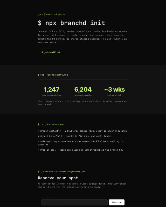 Early Access Waitlist landing page template — preview