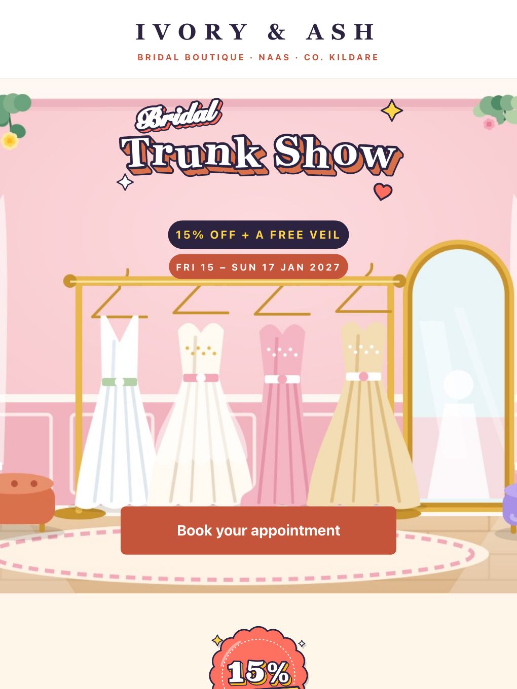 Bridal Trunk Show Weekend — Bridal Boutique — email template preview